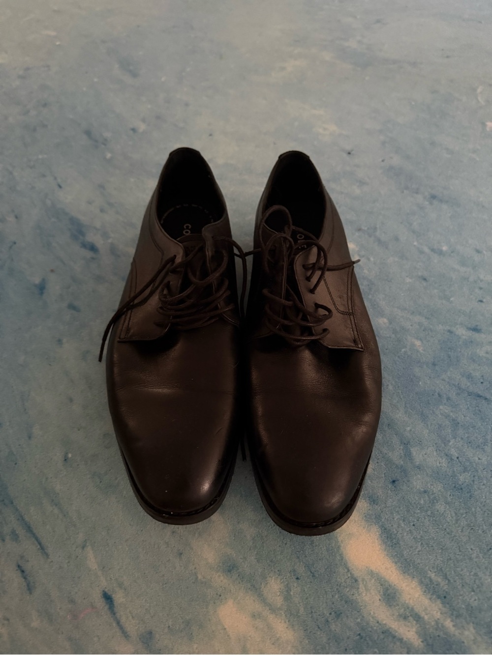 Cole Haan Men's Black Leather Derby Lace-Up Shoes